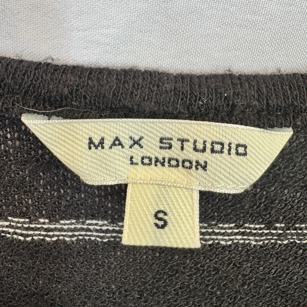 Max Studio Black & White Striped Short Sleeve Tee - Picture 5 of 6